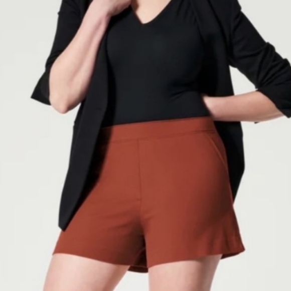 SPANX Women's Brown Shorts Size Medium - Picture 3 of 5